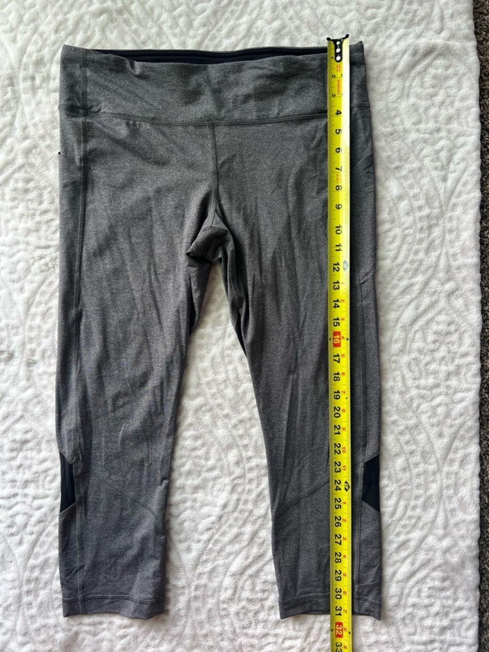 Lululemon Pace Rival Crop 22” Full On Luxtreme | Heathered Black Size 12 - Picture 7 of 11